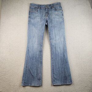 The Limited Flare Leg Jeans Women's Size 10 Blue Mid Rise Distressed Y2K Denim